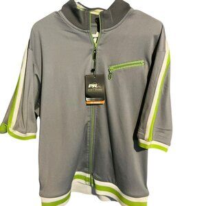 PRX Monavie Logo Mens L Grey/Green  Full Zip  Active Jacket